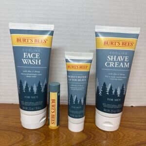 Burt's Bees 4 Piece Grooming Essentials For Men Face wash Shave cream lip balm